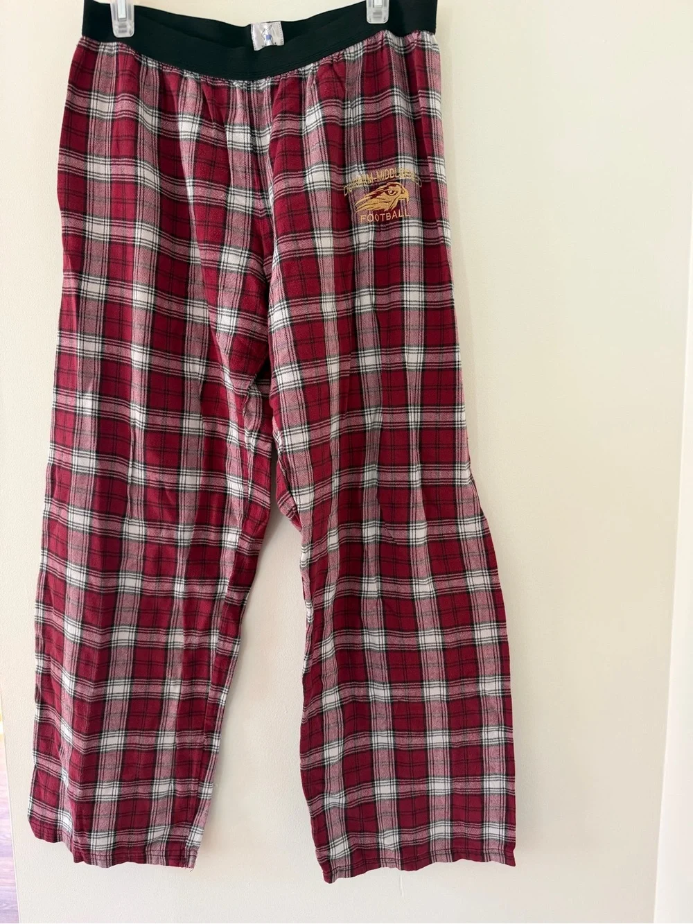 Kids Red Plaid Jogger Pants with Elastic Waistband